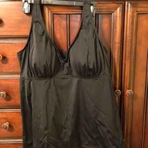 Black tankini bathing suit top